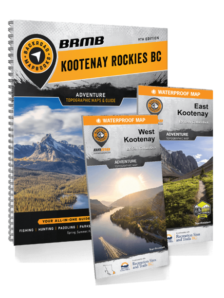 Kootenay Rockies BC Recreation Map & Mapbook Bundle - Backroad Maps