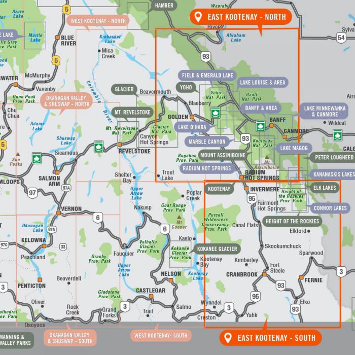 Kootenay Rockies BC Recreation Map & Mapbook Bundle - Backroad Maps