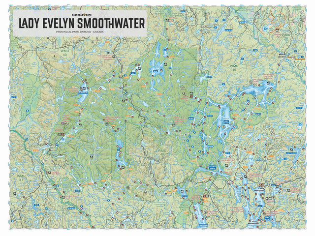 Lady Evelyn Smoothwater Provincial Park ON - Wall Map - Backroad Maps