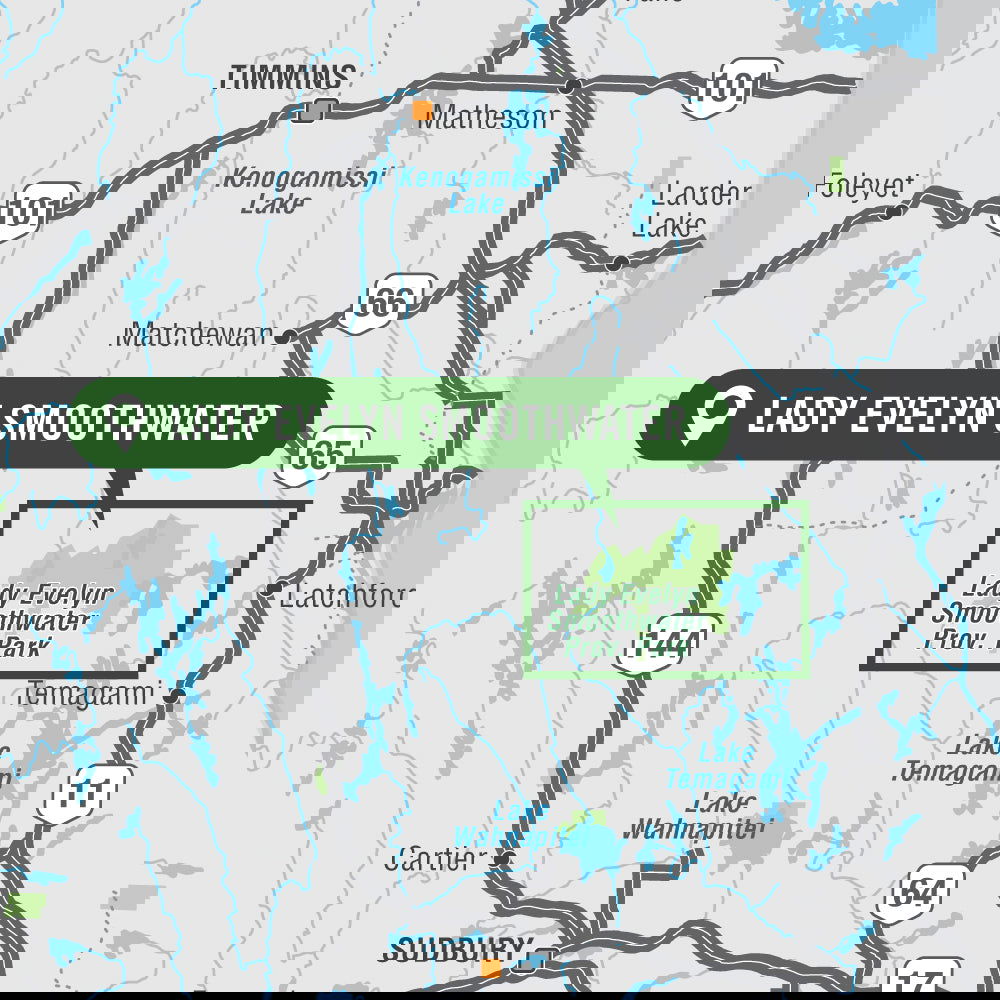 Lady Evelyn Smoothwater Provincial Park Ontario - Park Map - Backroad Maps