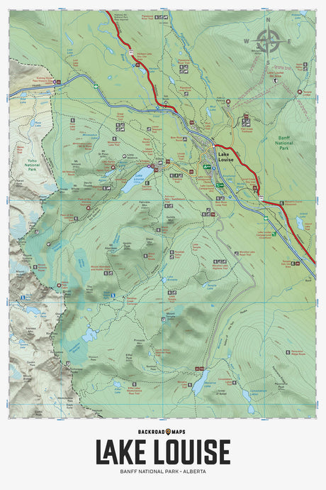 Lake Louise & Area - Banff National Park AB - Wall Map - Backroad Maps