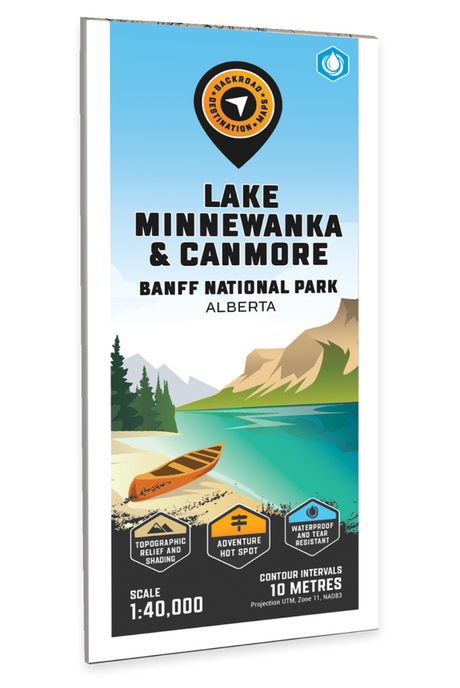 Lake Minnewanka & Canmore (Banff National Park Alberta) - Destination Map - Backroad Maps