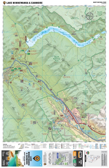 Lake Minnewanka & Canmore (Banff National Park Alberta) - Destination Map - Backroad Maps