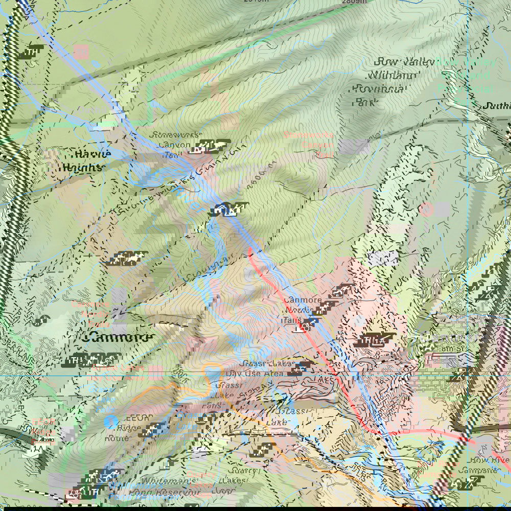 Lake Minnewanka & Canmore (Banff National Park Alberta) - Destination Map - Backroad Maps