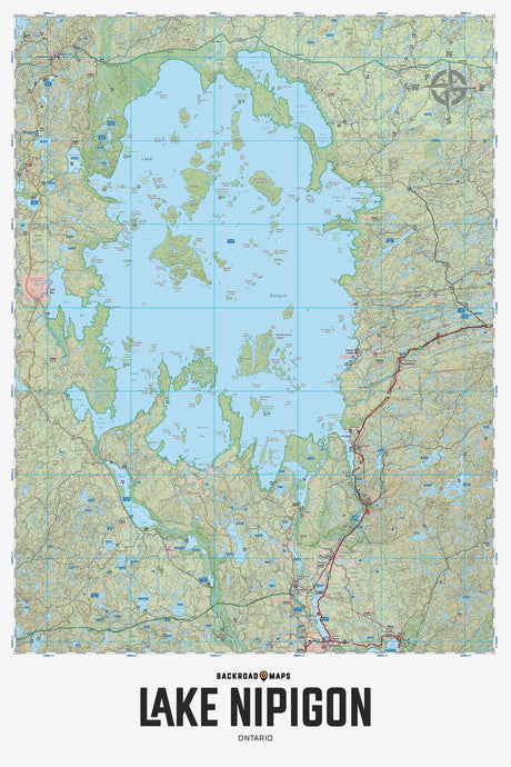 Lake Nipigon ON - Wall Map - Backroad Maps