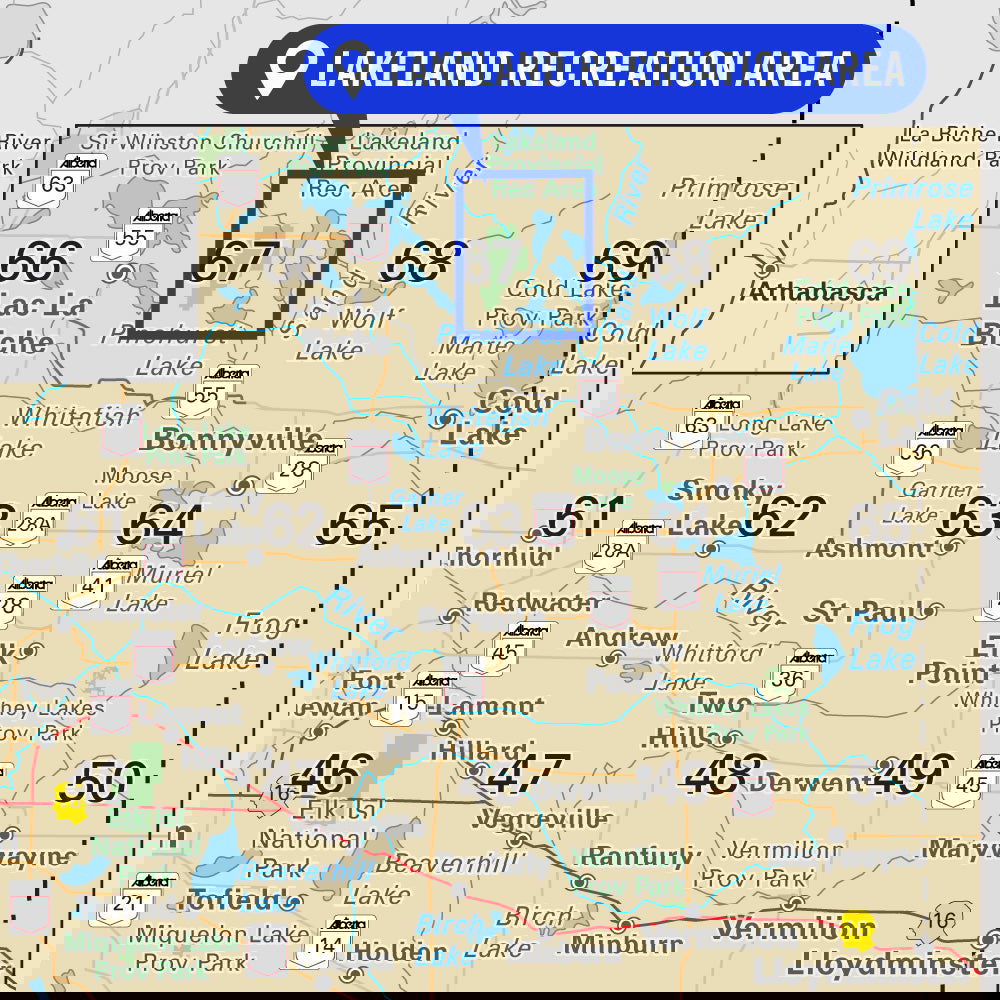 Lakeland Provincial Recreation Area Alberta - Destination Map - Backroad Maps