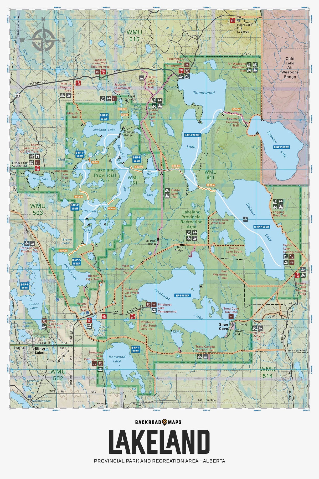 Lakeland Provincial Recreation Area Alberta - Wall Map - Backroad Maps