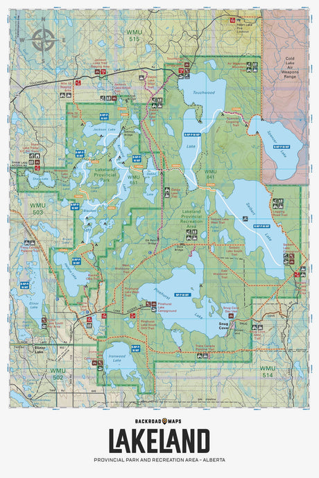 Lakeland Provincial Recreation Area Alberta - Wall Map - Backroad Maps