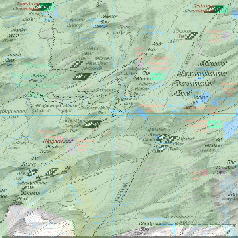 Mount Assiniboine Provincial Park BC - Park Map - Backroad Maps