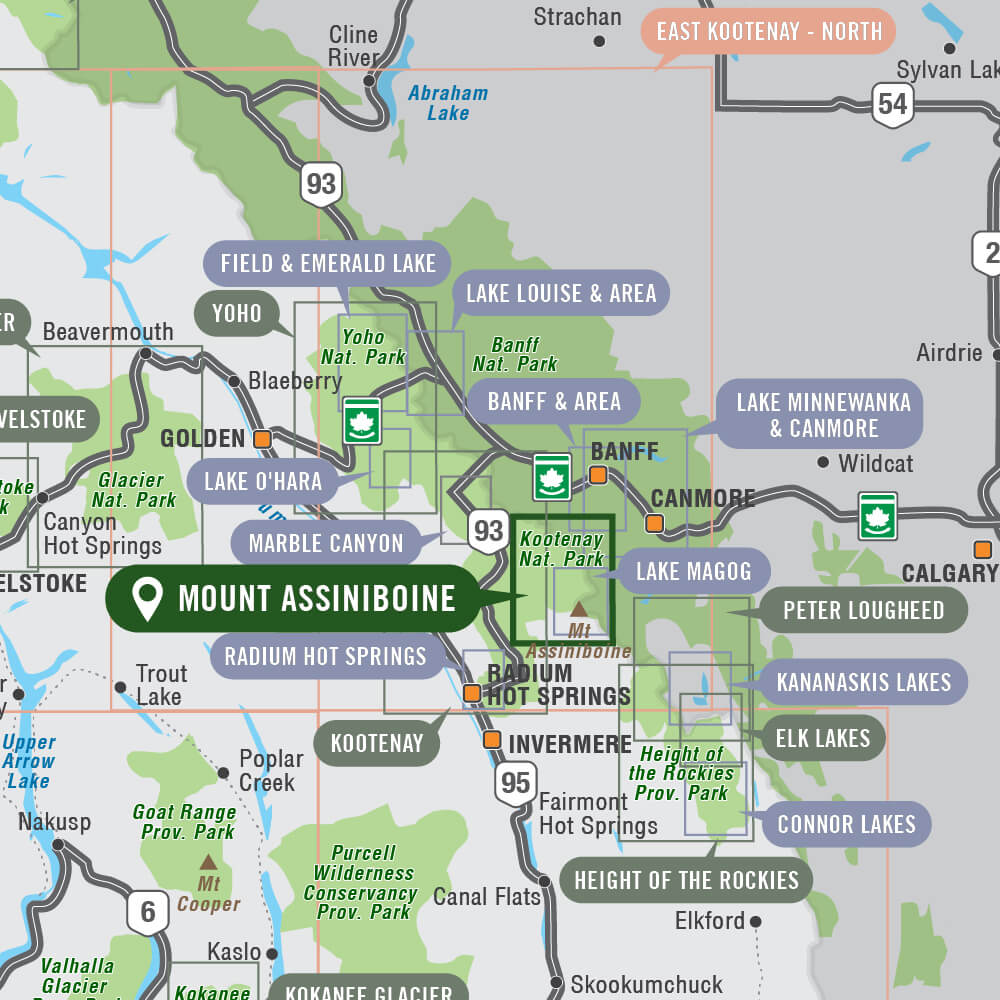 Mount Assiniboine Provincial Park BC - Park Map - Backroad Maps