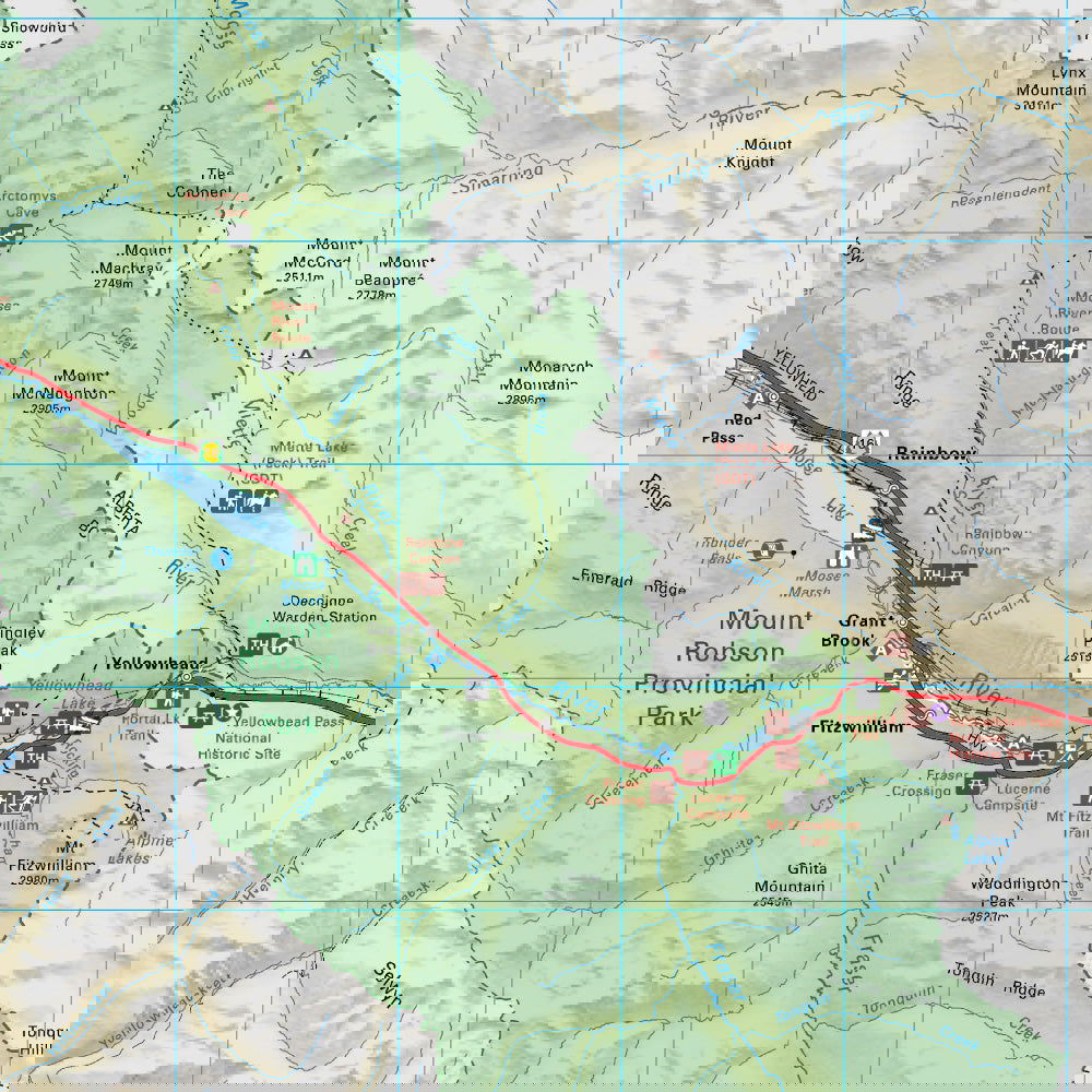 Mount Robson Provincial Map BC - Park Map - Backroad Maps