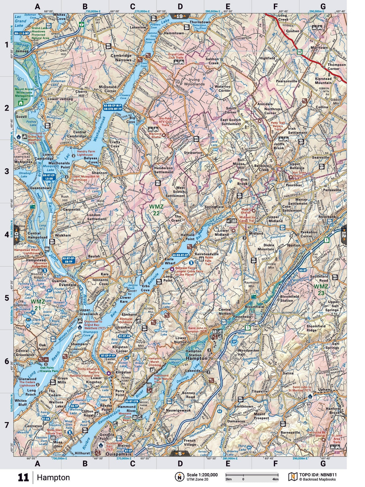 NBNB11 TOPO Map - Hampton - Backroad Maps