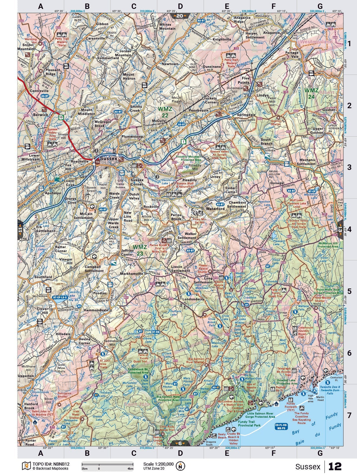 NBNB12 TOPO Map - Sussex - Backroad Maps