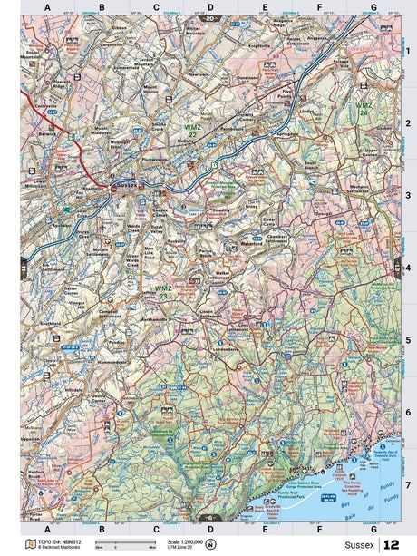 NBNB12 Wall Map - Sussex - Backroad Maps