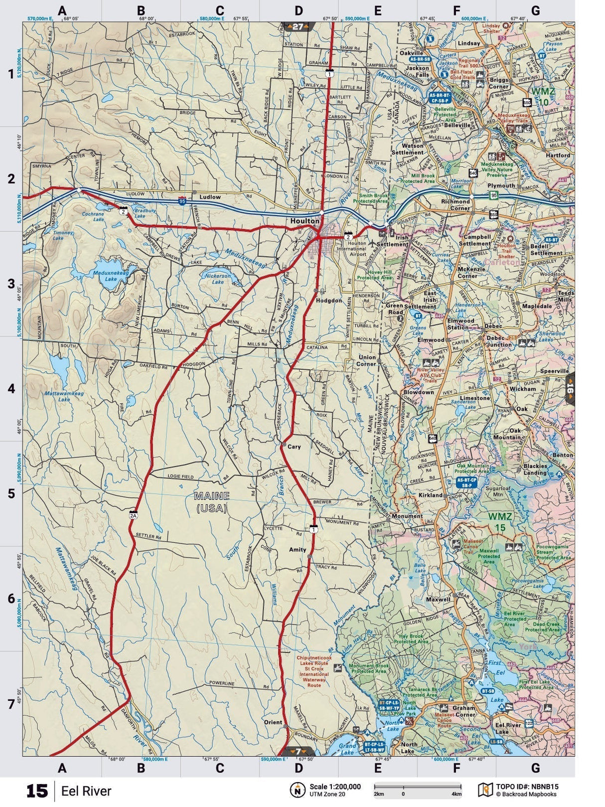 NBNB15 Wall Map - Eel River - Backroad Maps