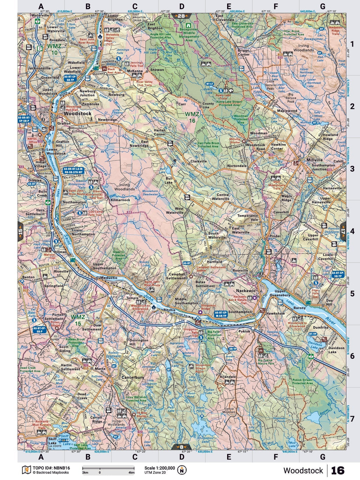 NBNB16 TOPO Map - Woodstock - Backroad Maps