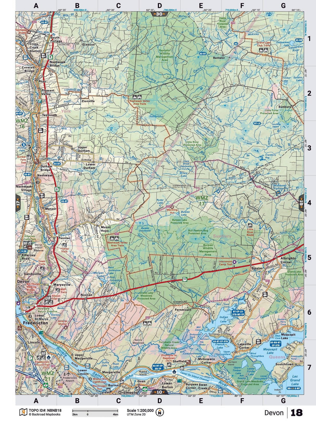 NBNB18 TOPO Map - Devon - Backroad Maps
