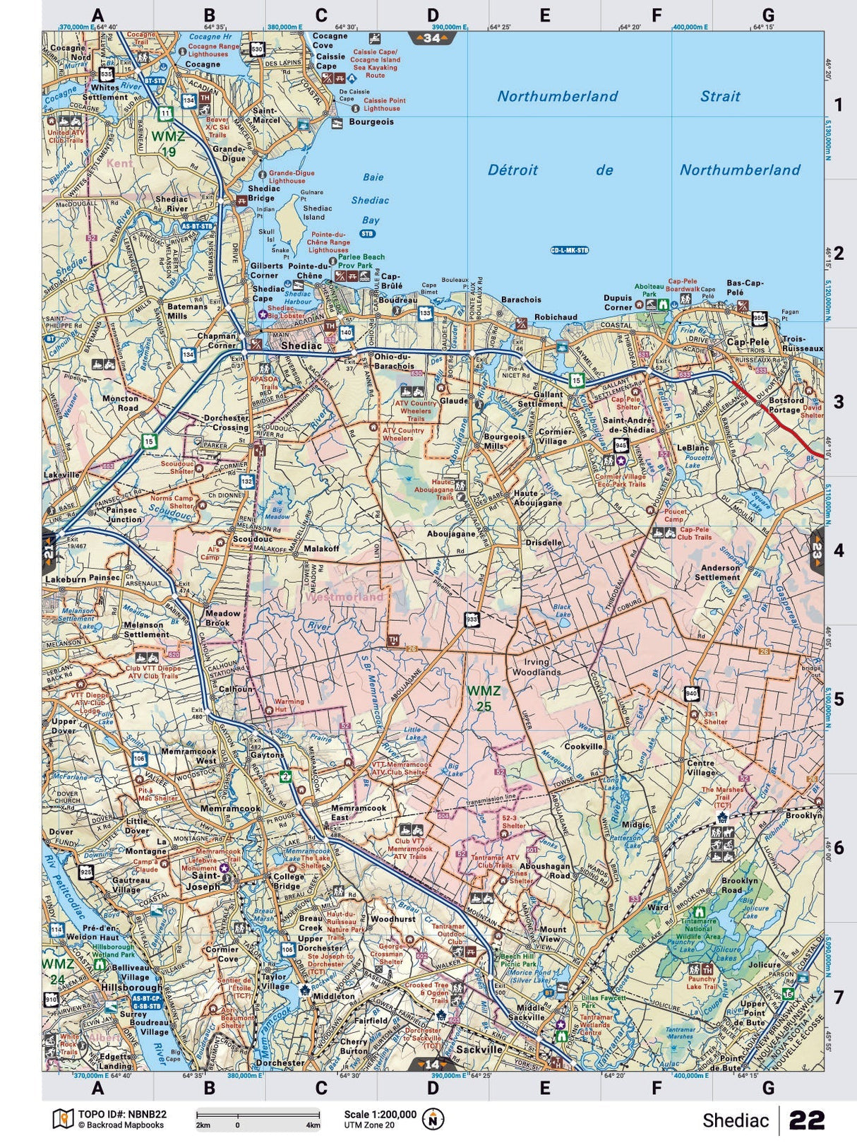 NBNB22 TOPO Map - Shediac - Backroad Maps