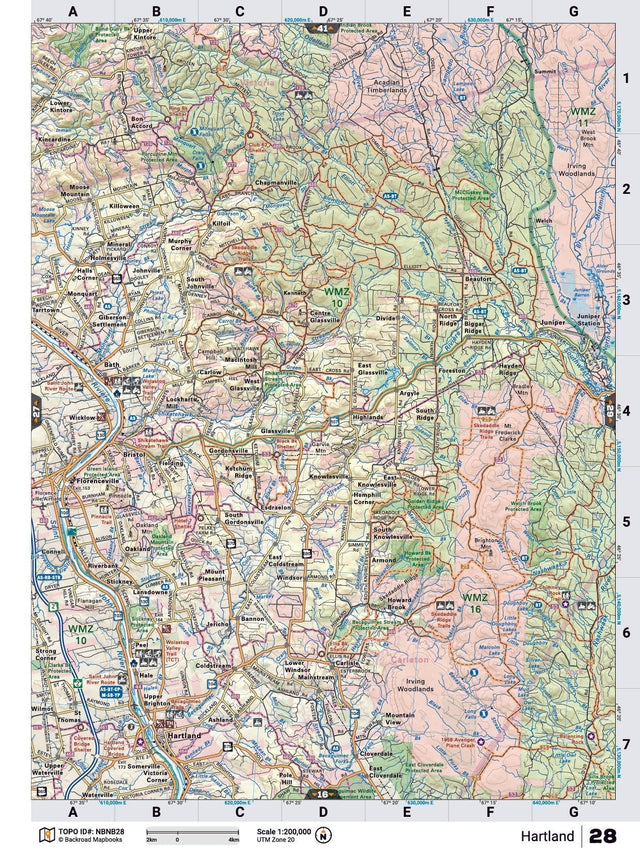 NBNB28 Wall Map - Hartland - Backroad Maps