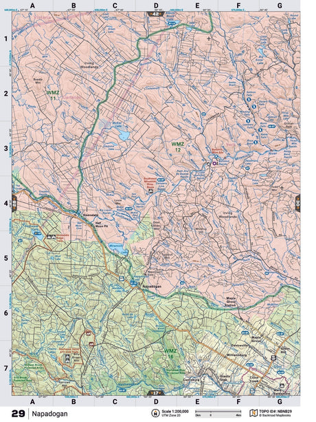 NBNB29 Wall Map - Napadogan - Backroad Maps