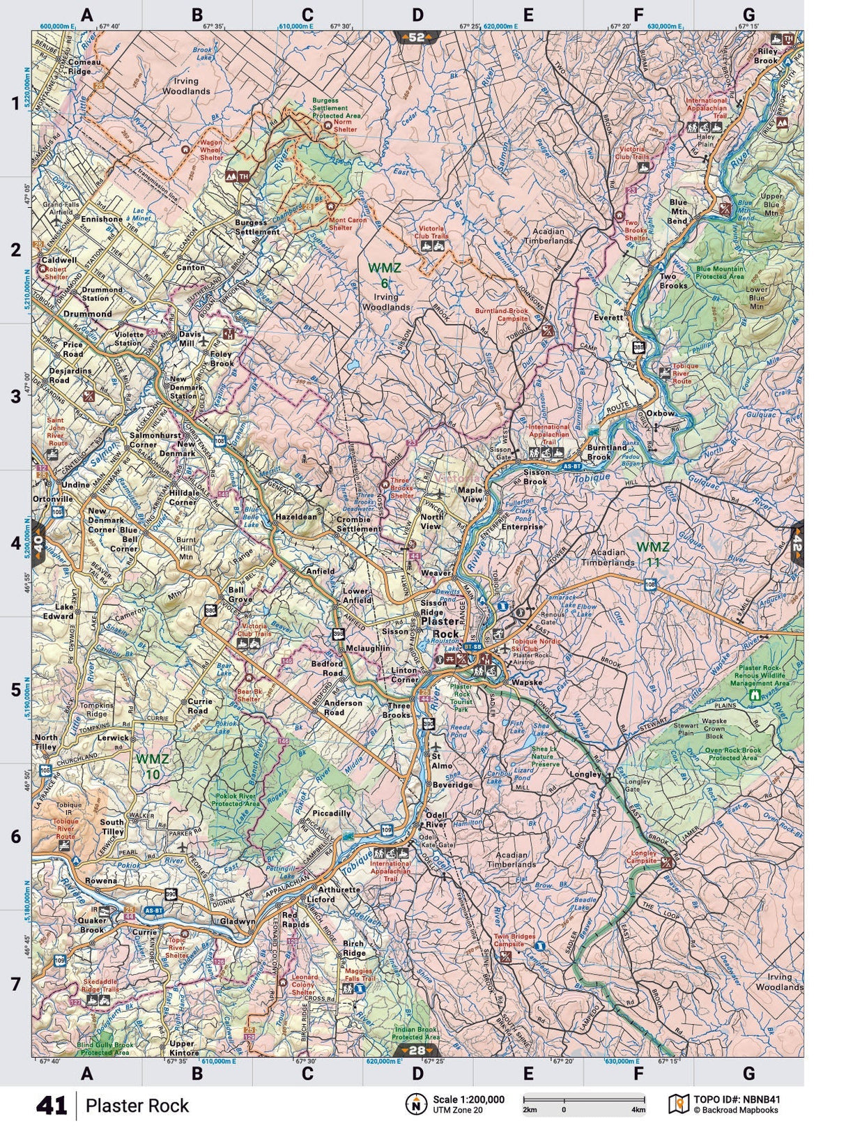 NBNB41 TOPO Map - Plaster Rock - Backroad Maps