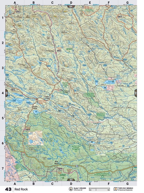 NBNB43 Wall Map - Red Rock - Backroad Maps