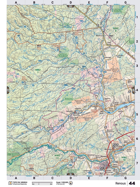 NBNB44 Wall Map - Renous - Backroad Maps