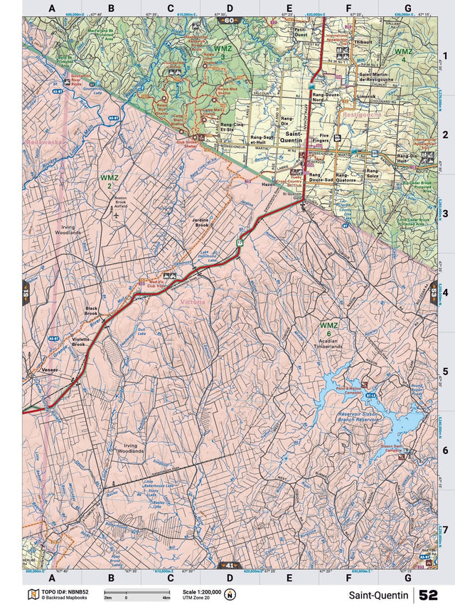 NBNB52 TOPO Map - Saint Quentin - Backroad Maps