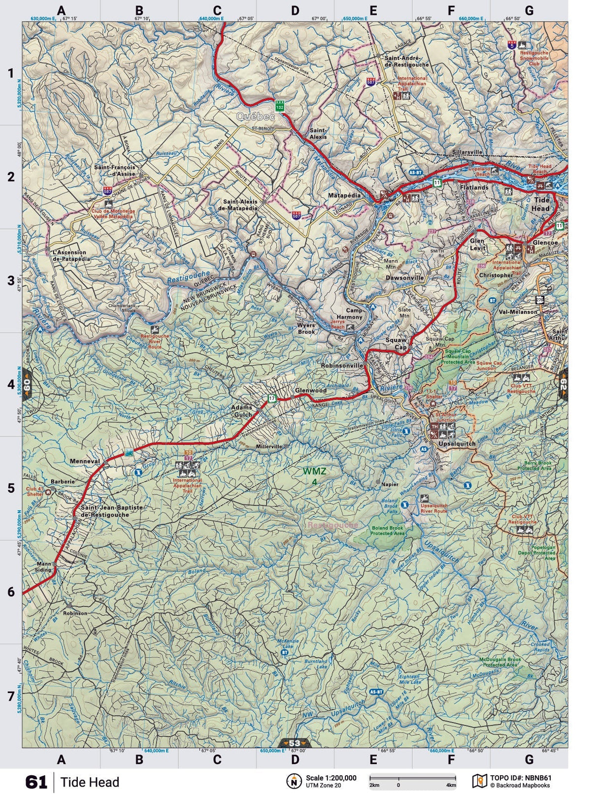 NBNB61 TOPO Map - Tide Head - Backroad Maps