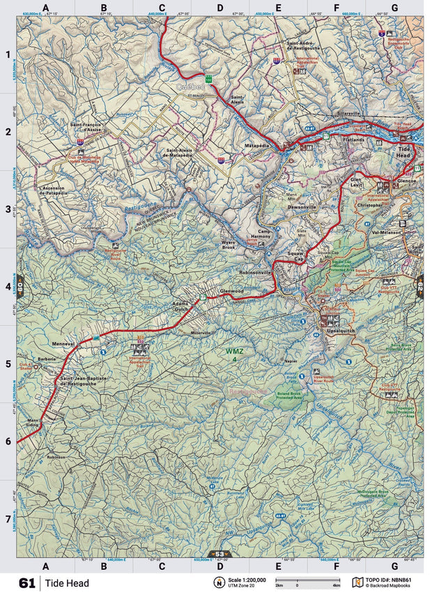 NBNB61 TOPO Map - Tide Head - Backroad Maps