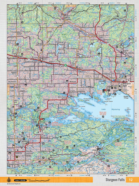 NEON12 TOPO Map - Sturgeon Falls - Backroad Maps