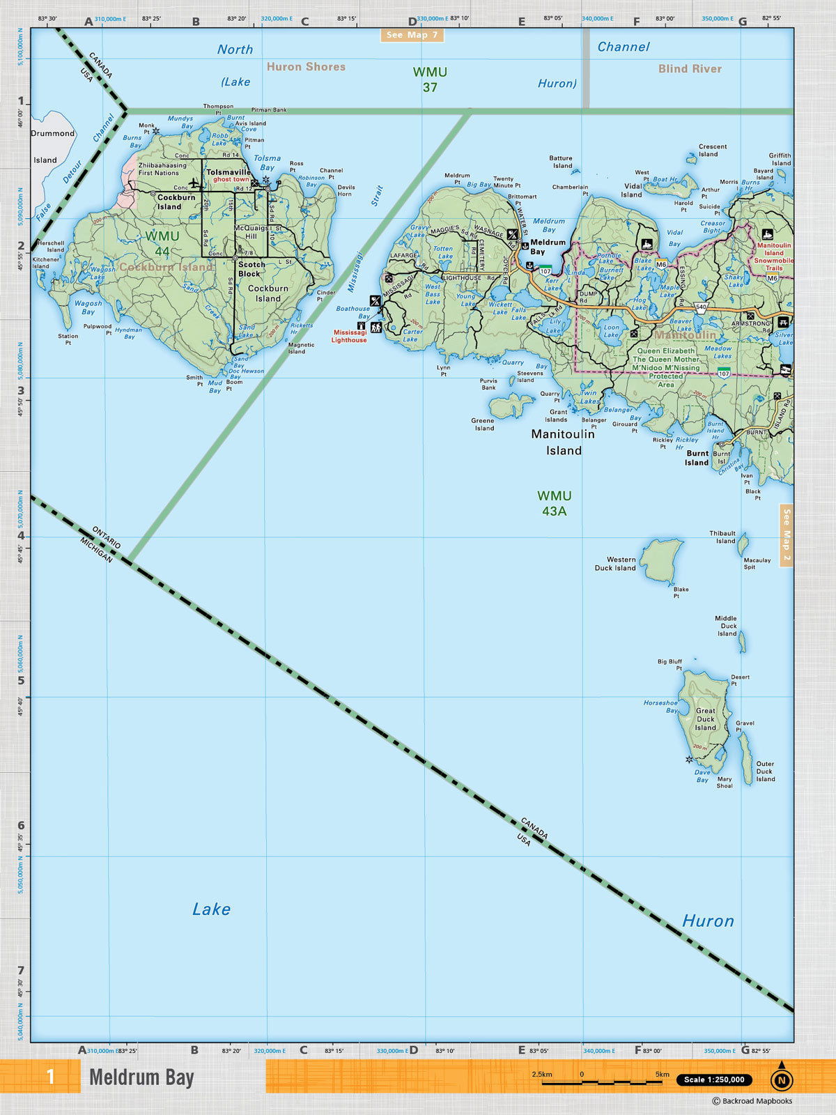 NEON1 TOPO Map - Meldrum Bay - Backroad Maps