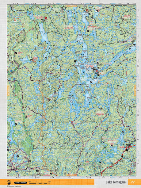 NEON22 TOPO Map - Lake Temagami - Backroad Maps