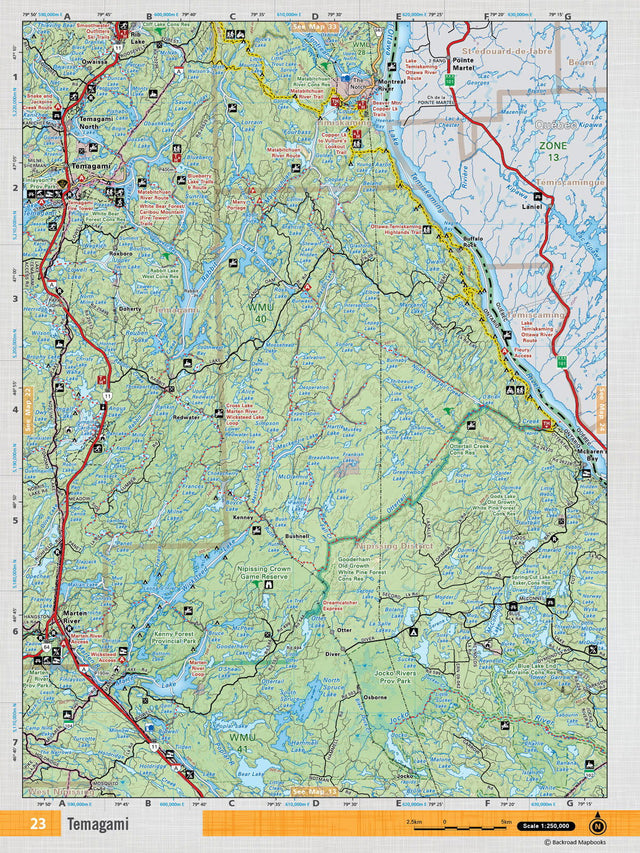 NEON23 TOPO Map - Temagami - Backroad Maps