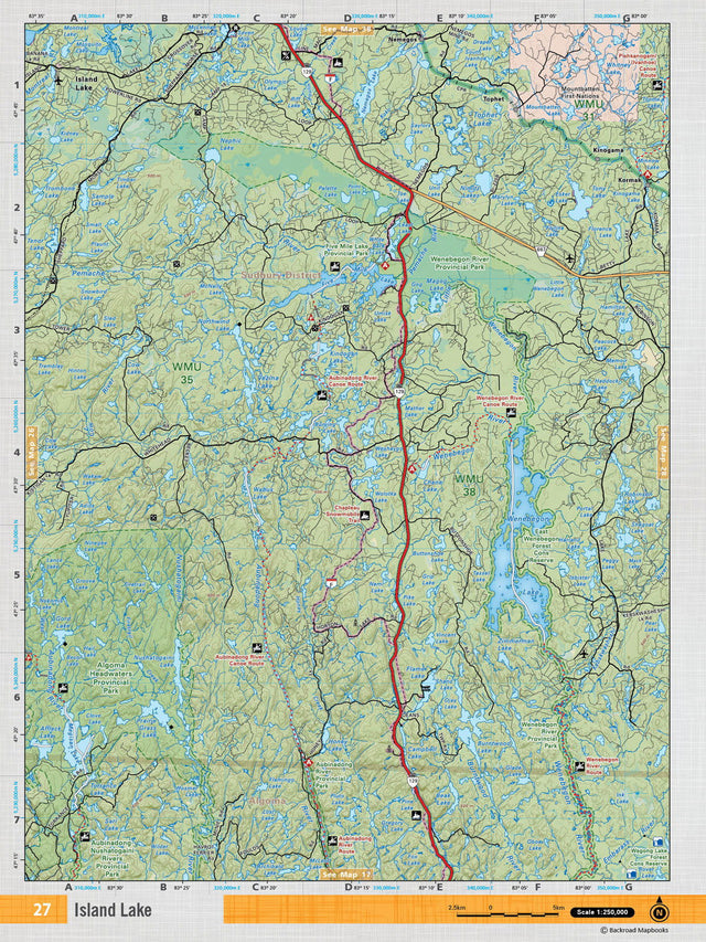 NEON27 TOPO Map - Island Lake - Backroad Maps