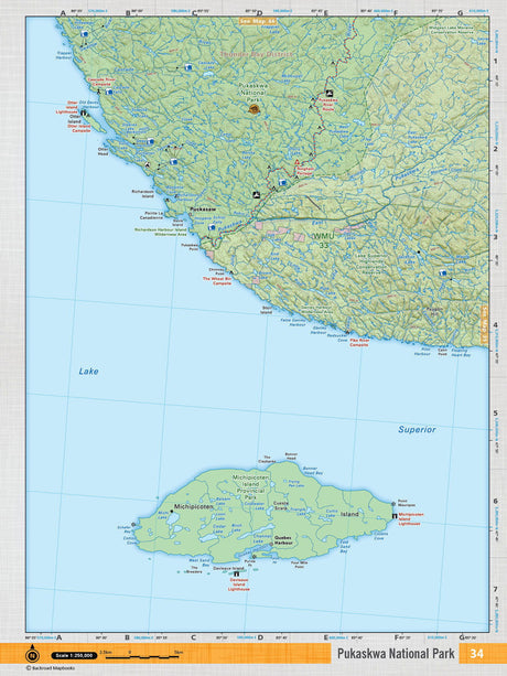 NEON34 TOPO Map - Pukaskwa National Park - Backroad Maps