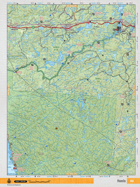 NEON46 TOPO Map - Hemlo - Backroad Maps