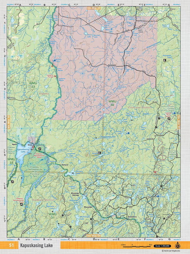 NEON51 TOPO Map - Kapuskasing Lake - Backroad Maps