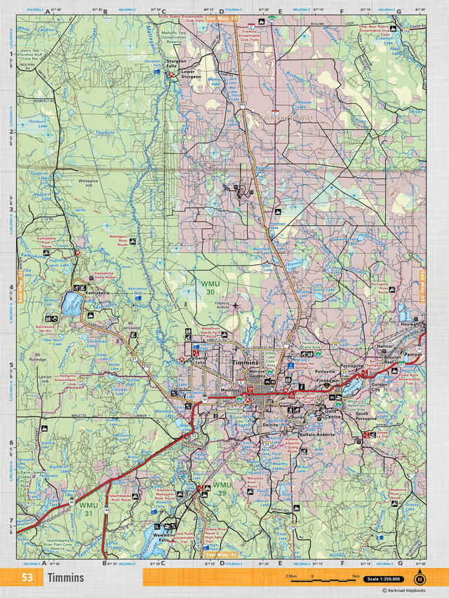 NEON53 TOPO Map - Timmins - Backroad Maps