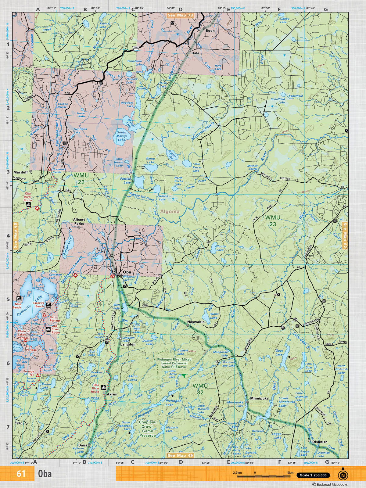 NEON61 TOPO Map - Oba - Backroad Maps