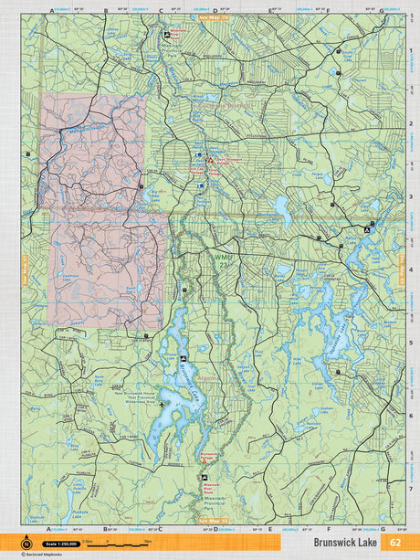 NEON62 TOPO Map - Brunswick Lake - Backroad Maps