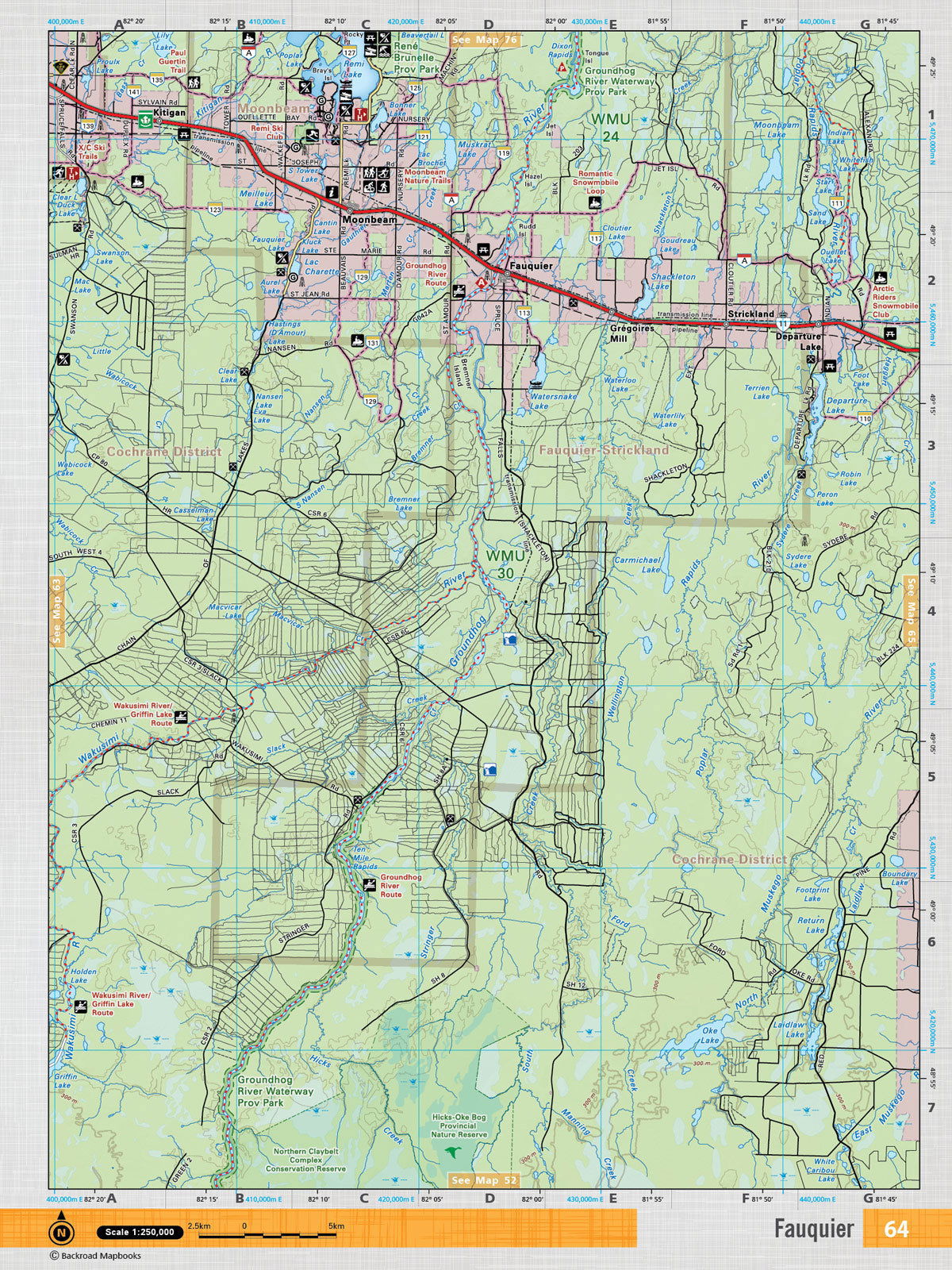 NEON64 TOPO Map - Departure Lake - Backroad Maps