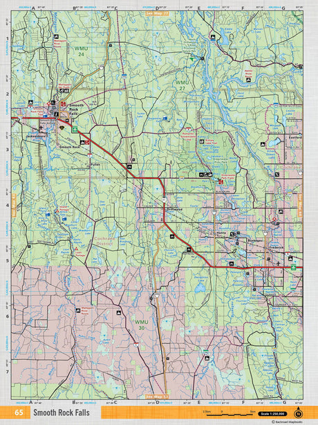 NEON65 TOPO Map - Smooth Rock Falls - Backroad Maps