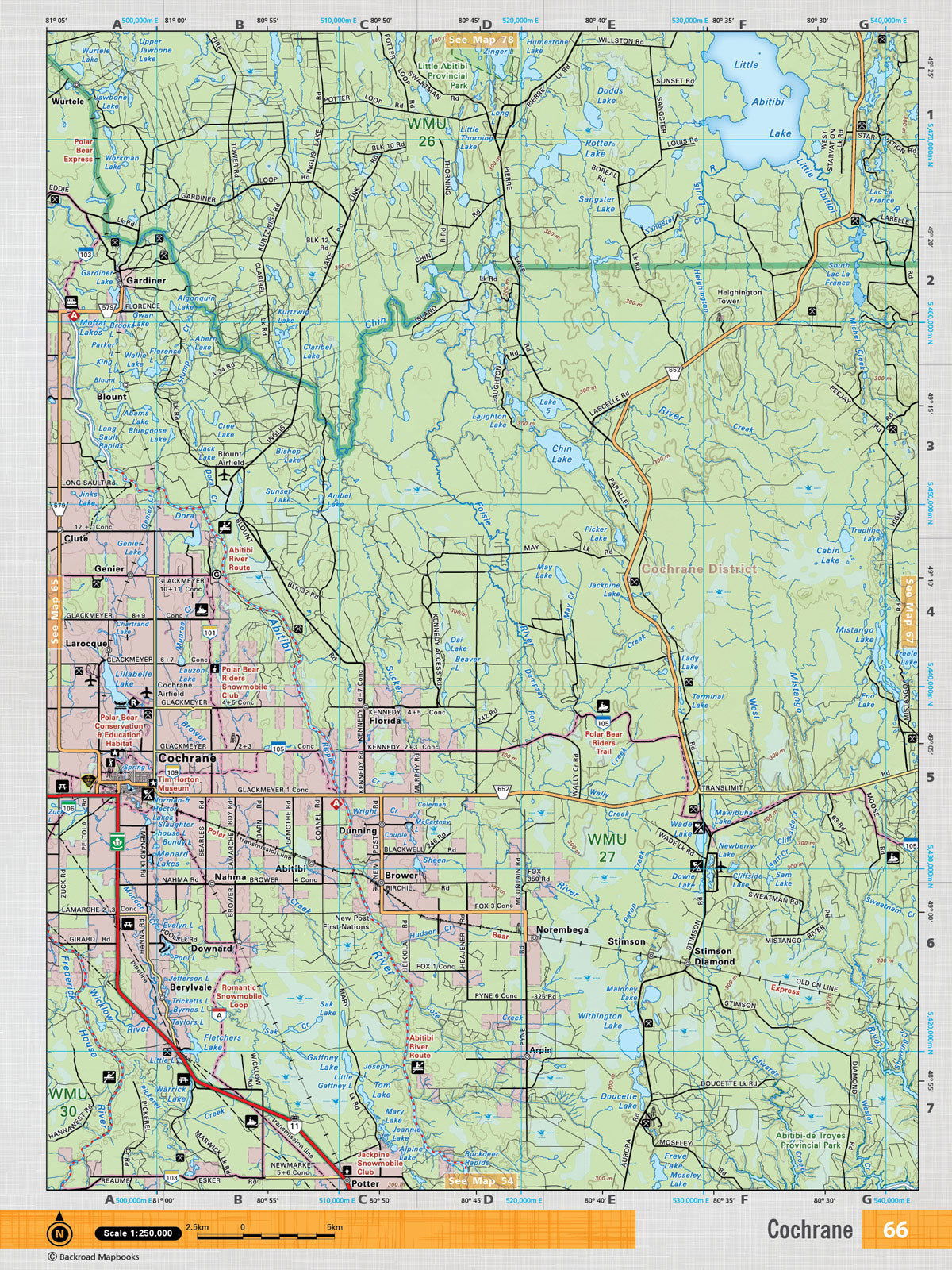 NEON66 TOPO Map - Cochrane - Backroad Maps