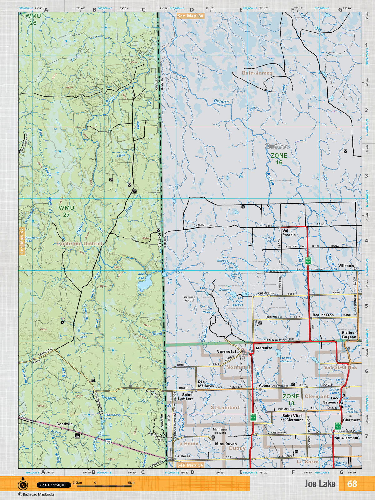 NEON68 Wall Map - Joe Lake - Backroad Maps