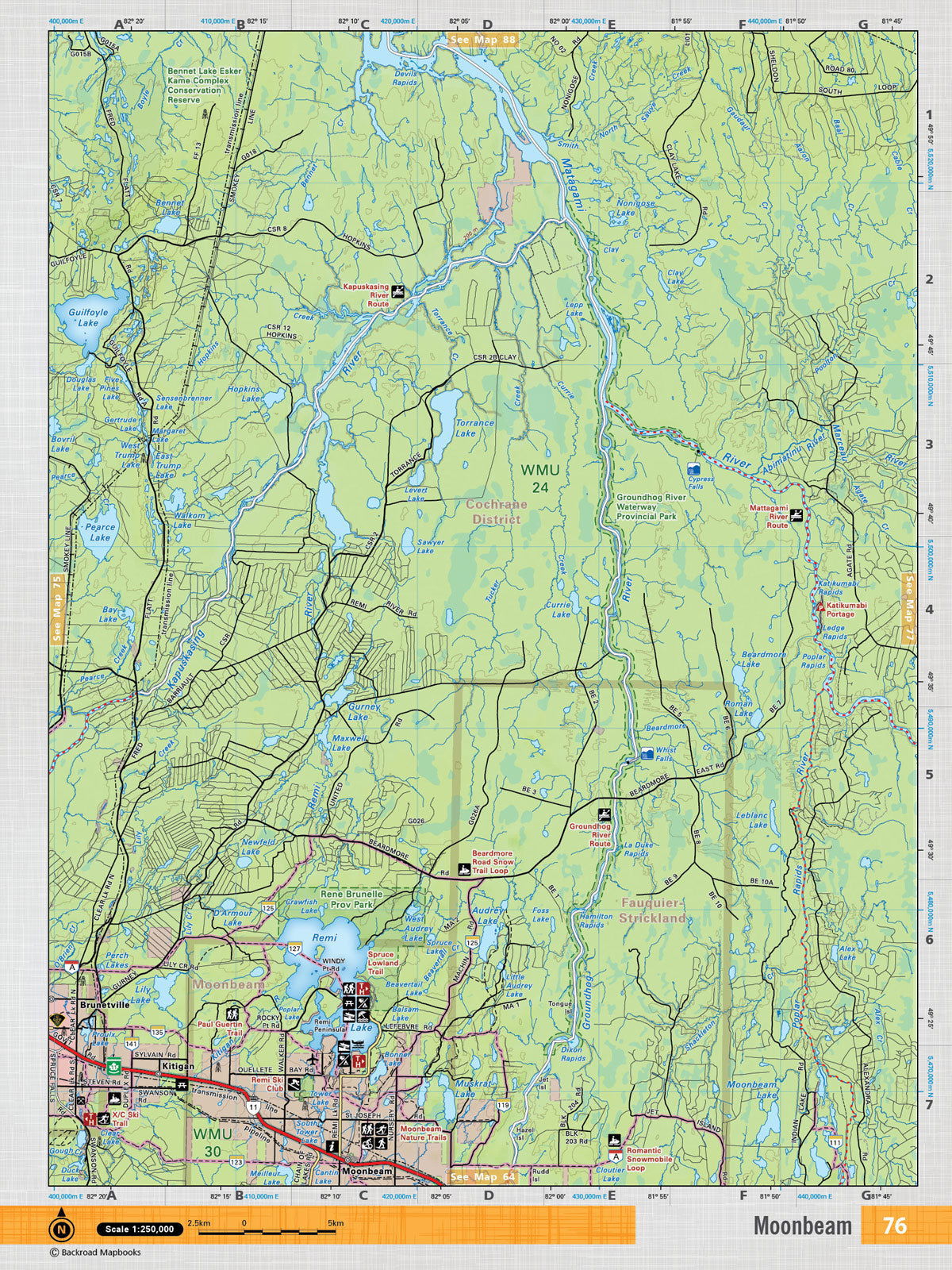 NEON76 TOPO Map - Moonbeam - Backroad Maps