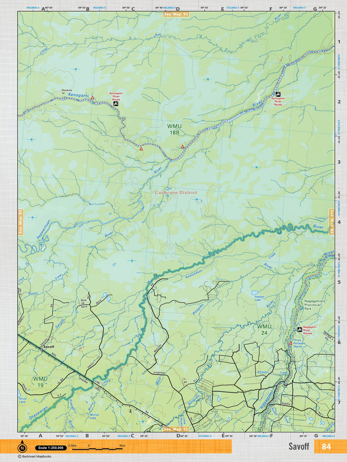NEON84 Wall Map - Savoff - Backroad Maps