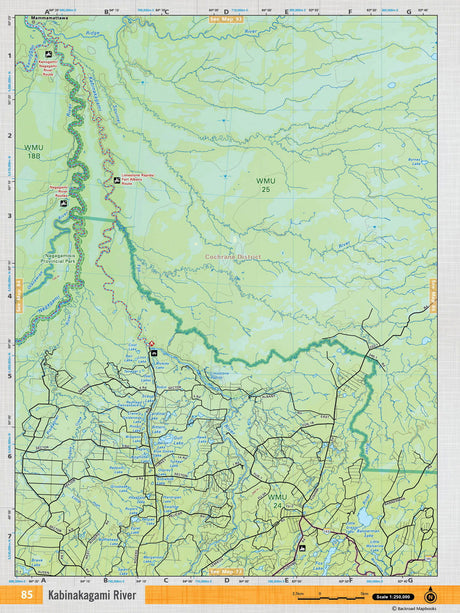 NEON85 TOPO Map - Kabinakagami River - Backroad Maps