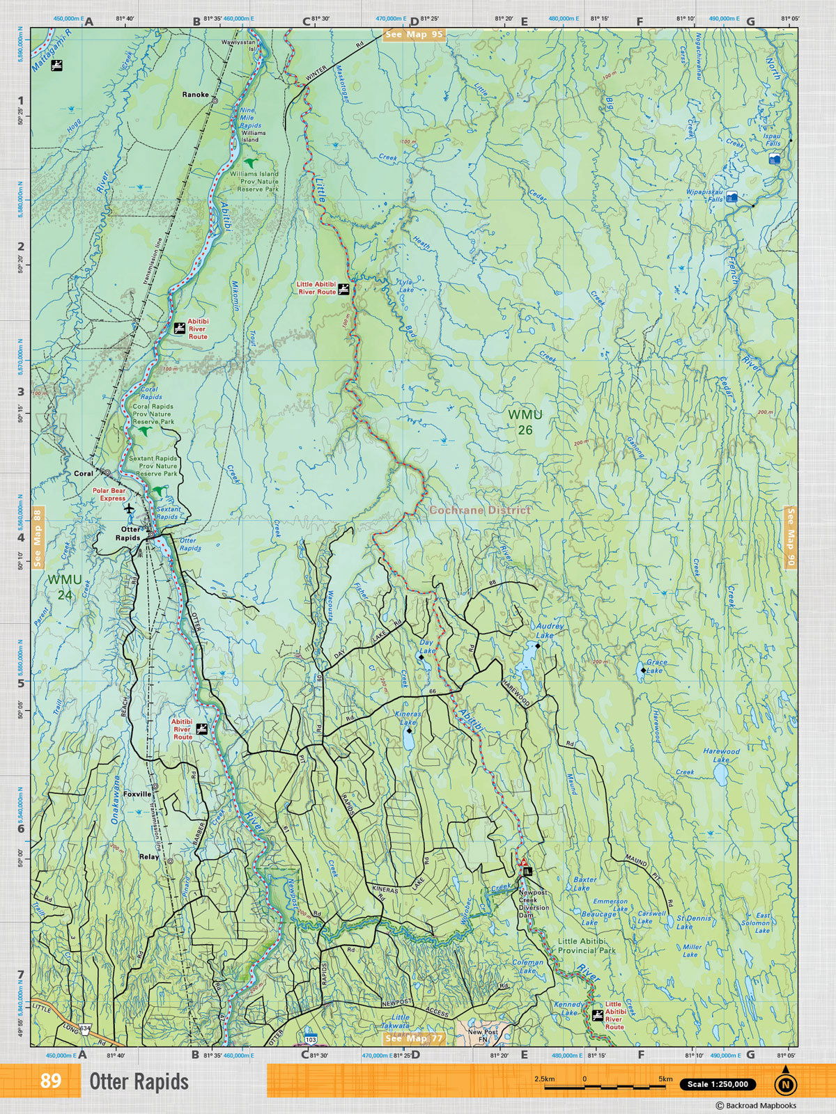 NEON89 TOPO Map - Otter Rapids - Backroad Maps