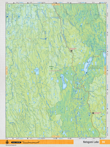 NEON90 TOPO Map - Natogami Lake - Backroad Maps